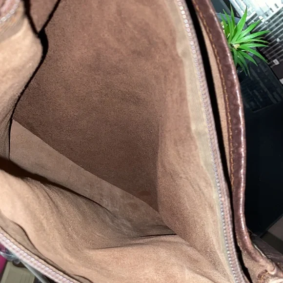 Authentic FENDI Zucca Shoulder Bag Suede Leather Brown Rehab - Picture 8 of 13